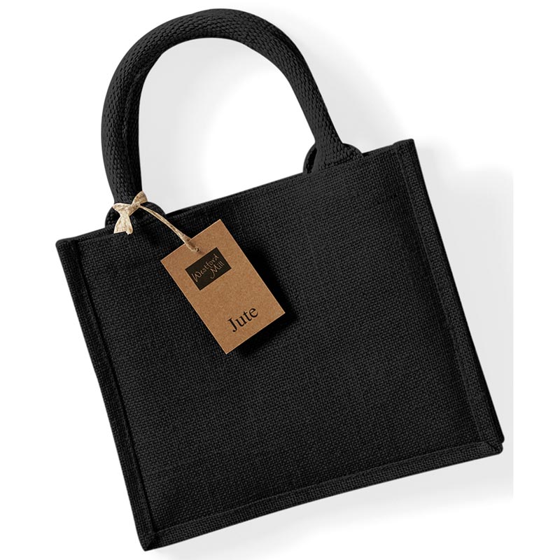 Jute mini gift bag - Black/Black One Size